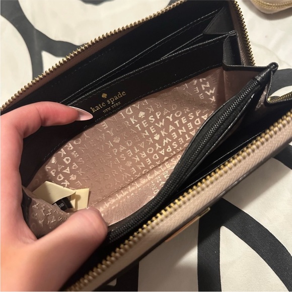 Kate Spade Taupe and Black Zip Wallet - Picture 2 of 2
